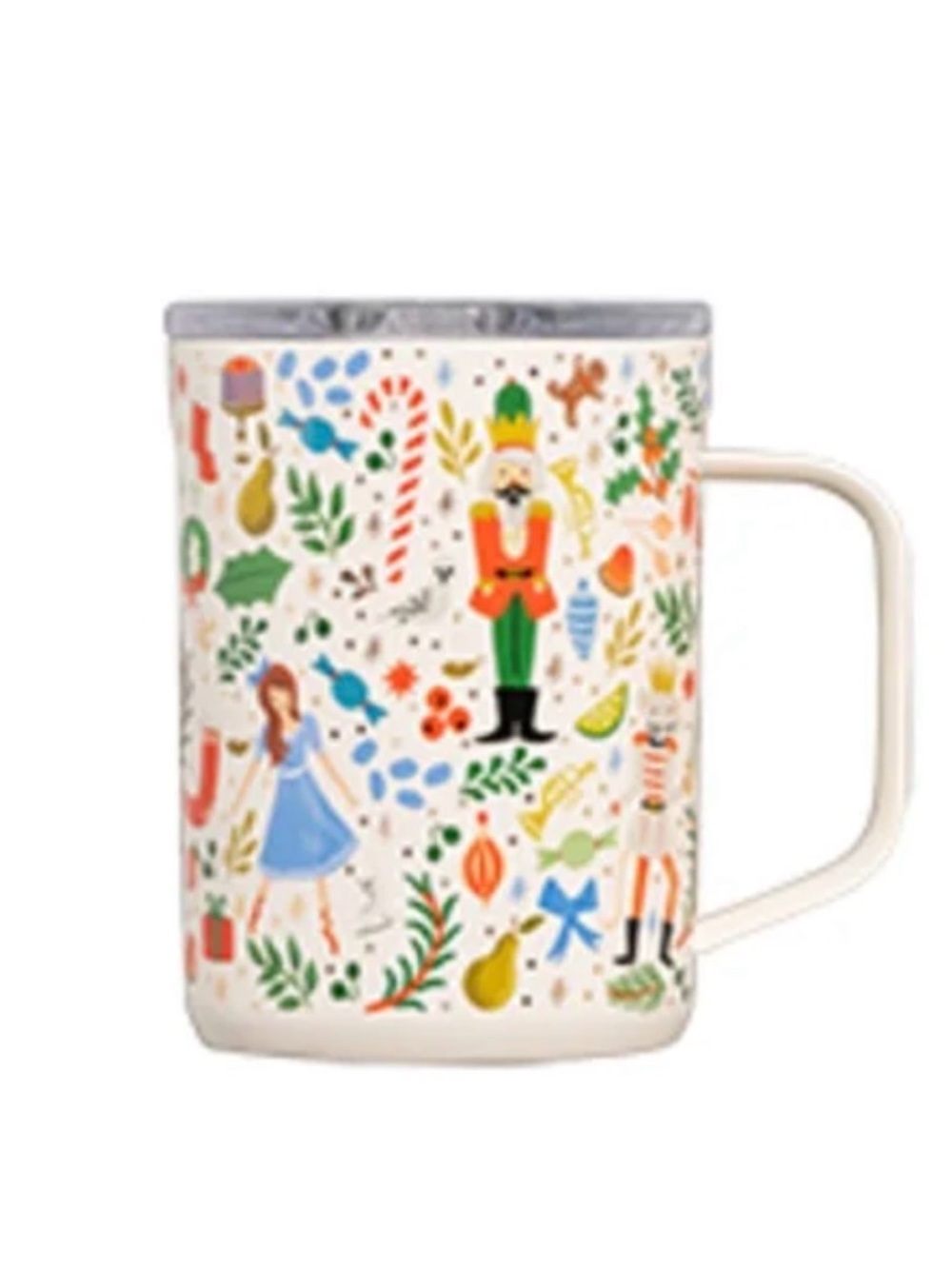 NWT Rifle Paper Co Corkcicle 16oz Nutcracker Ballet Xmas Travel Mug 5” Insulated